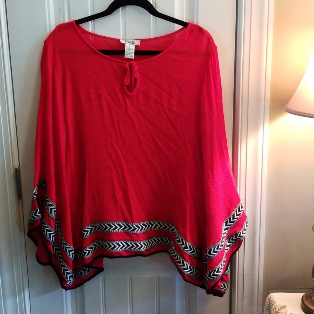 Red Tunic with Black and White Accents